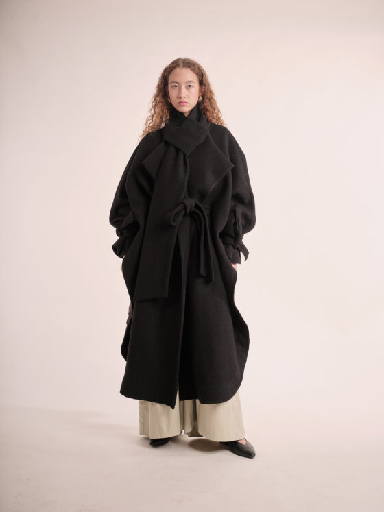 MILA Black Wool Coat